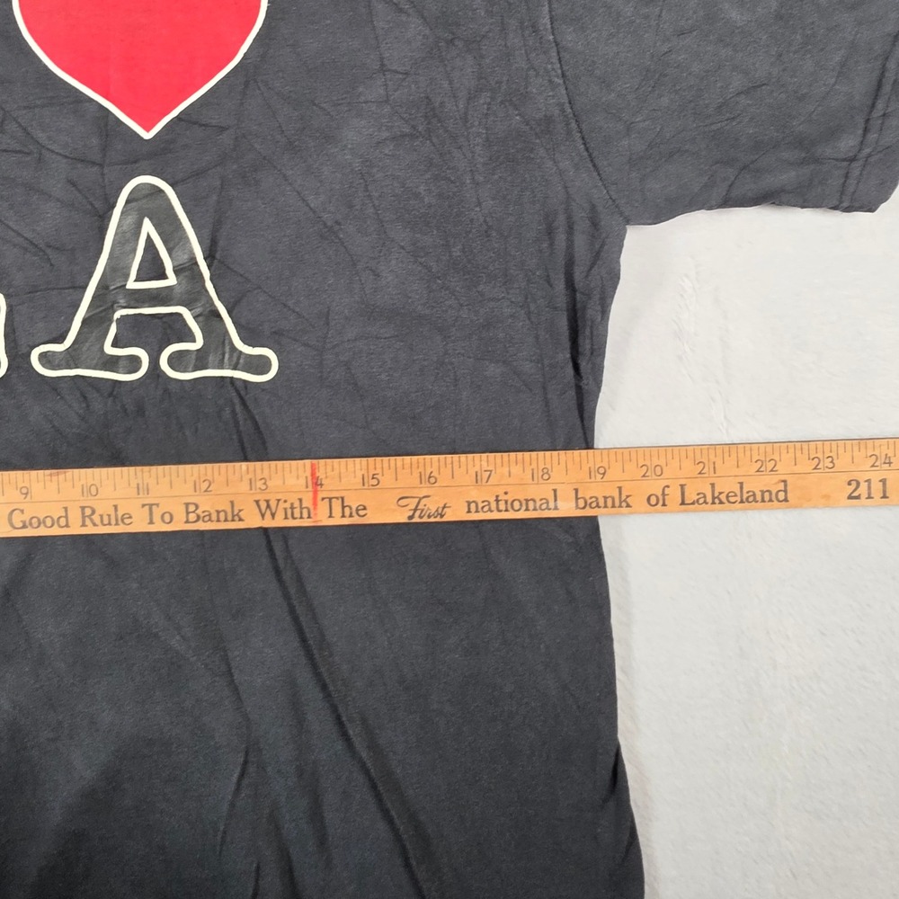 Mishi I Heart LA Graphic T-Shirt Mens‎ Medium Black Red Heart Souvenir Tee - Picture 6 of 6